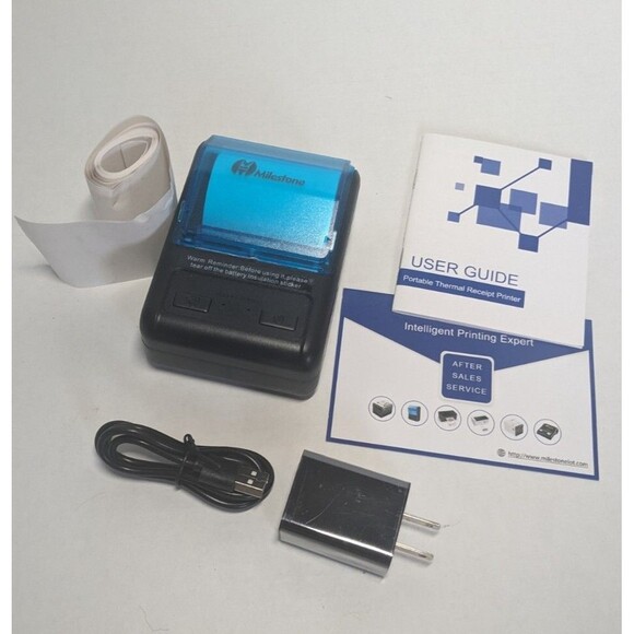 Milestone Bluetooth Black Rechargeable Battery Portable Thermal Receipt Printer - Picture 2 of 3